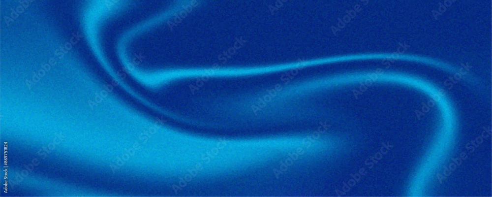 Aufkleber blue gradient wave mesh background. smooth shiny satin texture, deep blue wave color flow abstract i