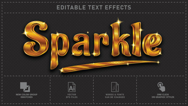 Sparkle editable text effects. Vector eps files.