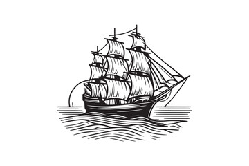 A vector silhouette of a boat.