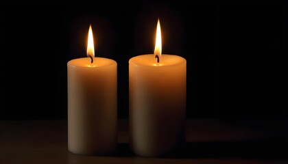 In the tranquil of the night a candle casts a warm glow and its flame dancing delicately in the darkness of night
