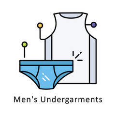 Men's Undergarments vector  Filled outline Design illustration. Symbol on White background EPS 10 File