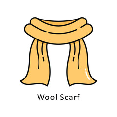 Wool Scarf vector  Filled outline Design illustration. Symbol on White background EPS 10 File