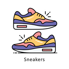 Sneakers vector  Filled outline Design illustration. Symbol on White background EPS 10 File