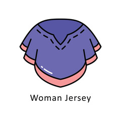 Woman Jersey vector  Filled outline Design illustration. Symbol on White background EPS 10 File