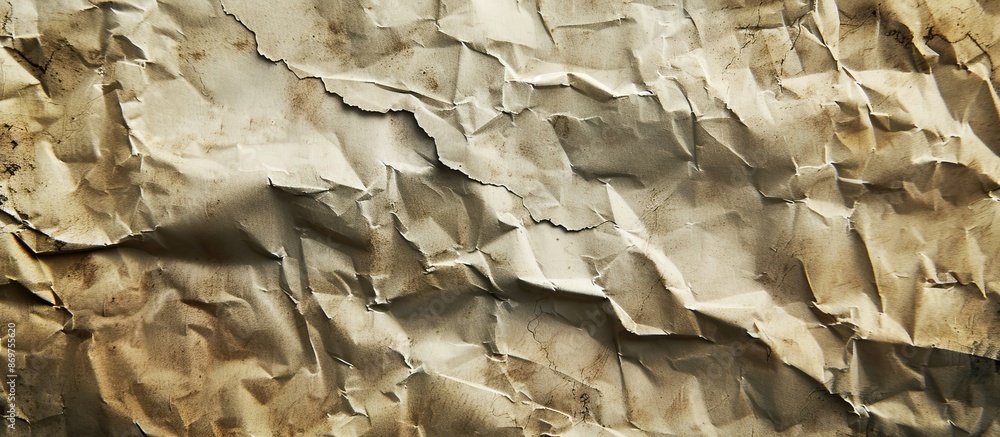 Poster Vintage paper with creases and folds providing a textured backdrop with a distressed appearance for a copy space image.