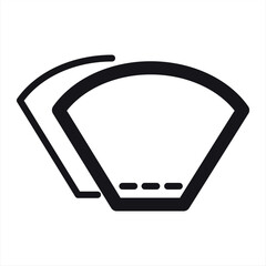 Drip coffee filter bag line icon. Outline symbol of paper filter and coffee brewing equipment. Kitchen utensil flat vector illustration.