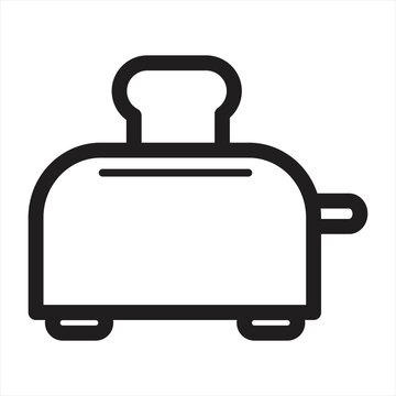 recommend clip art: vector illustration toaster kitchen equipment image vector icon flat logo. Outline icon isolated on white background.