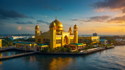 Naklejka premium Stunning palace in Brunei background