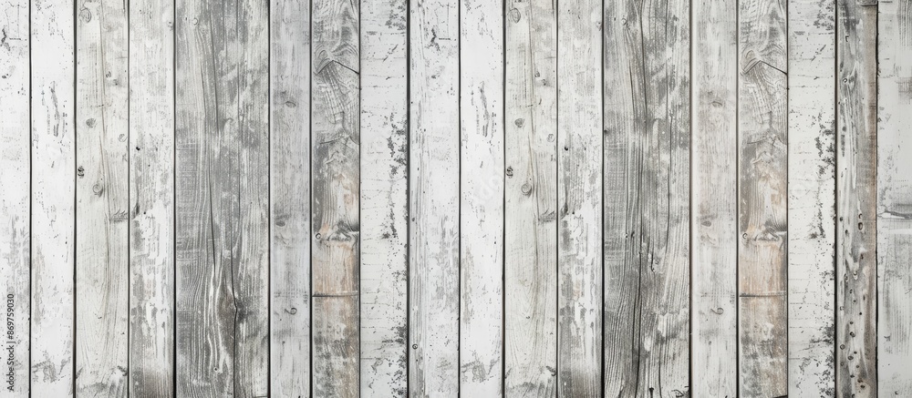 Poster Vintage background with rustic light gray wooden texture for a nostalgic feel, featuring a retro style for a copy space image.