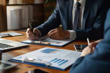 Business People Reviewing Charts and Graphs.