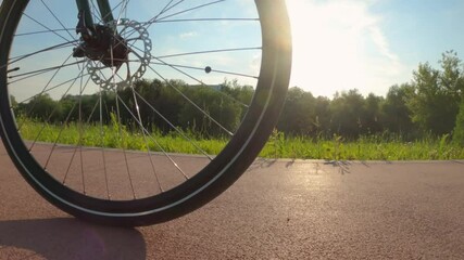 Bike path cycling low POV