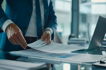 Businessman Reviewing Documents.