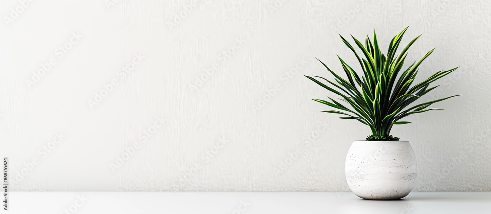 Aufkleber A houseplant in a pot is highlighted on a white backdrop with empty space around it for inclusion of images or text.