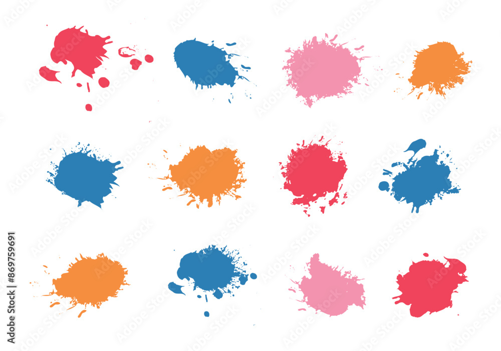 Poster set of color drop in flat cartoon design. a combination of great style and vibrant colors make these