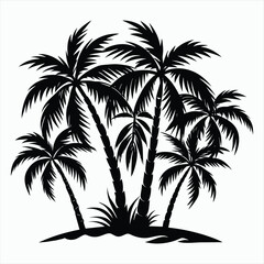 Fototapeta premium Seaside Shadows Palm Tree Silhouette
