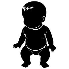 a Baby silhouette vector art illustration