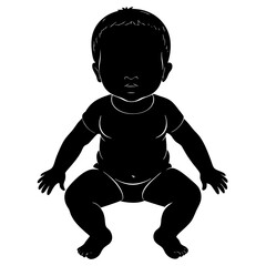 a Baby silhouette vector art illustration