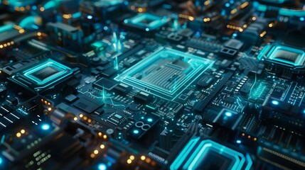 Obraz premium Close-up Photography of Modern Computer Motherboard