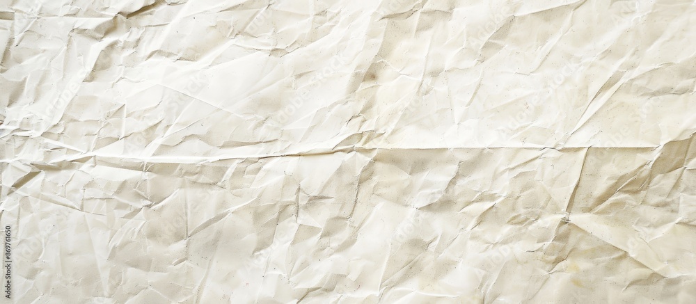 Poster Textured white paper with grunge wrinkles as a background with copy space image available.