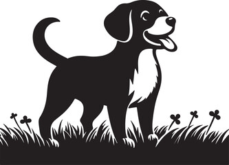 Dog silhouette vector art illustration