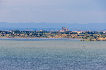 Vue sur l'&Eacute;tang de Bages-Sigean depuis les hauteurs de Bages
