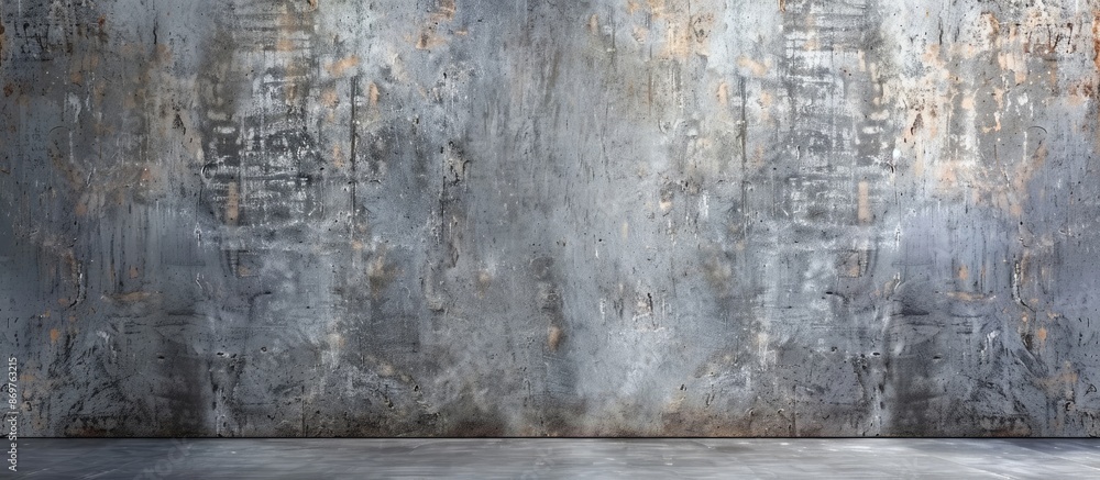Fototapete A concrete wall with a textured gray surface suitable for displaying images or text; ample copy space available.