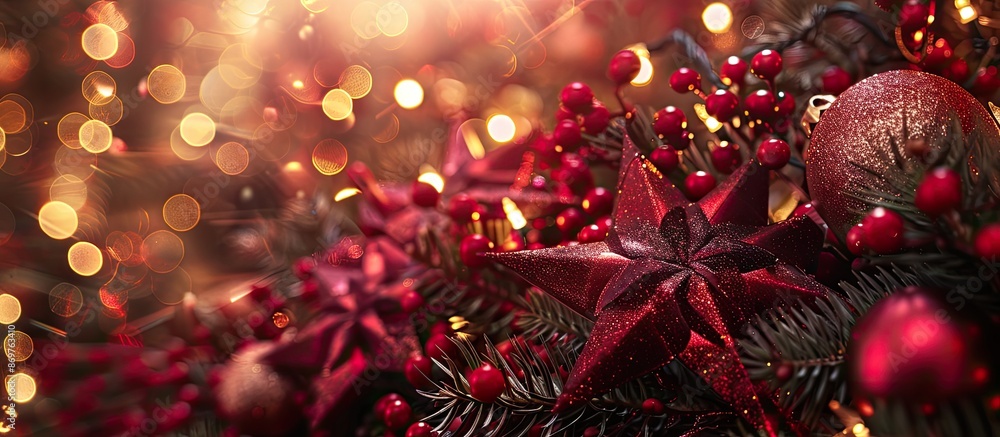 Aufkleber A Christmas-themed backdrop with a focused image and ample copy space image available for text or design.