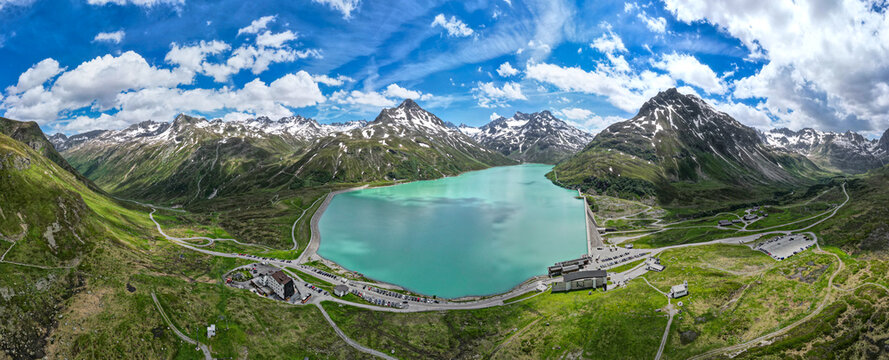 Bielerh&ouml;he, &Ouml;sterreich: Panorama des Silvretta-Stausee