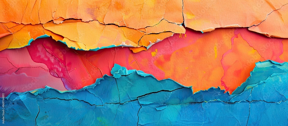 Poster vibrant torn paper backdrop with copy space image.