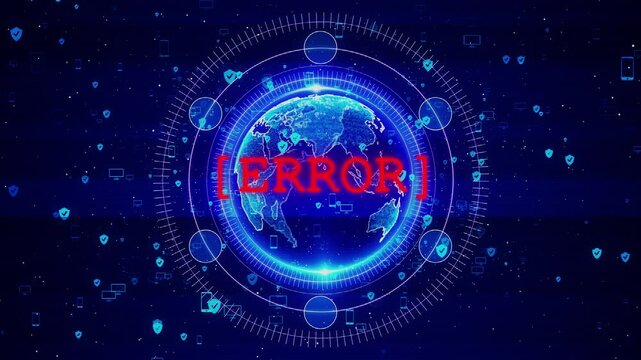 Cyber security hacked alert warning sign, attack, cyber security, malware, crime, spying software technology. hacking attack. system crash, error message. computers infected with virus Network virus