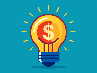 A lightbulb with a dollar sign inside, representing a profitable idea
