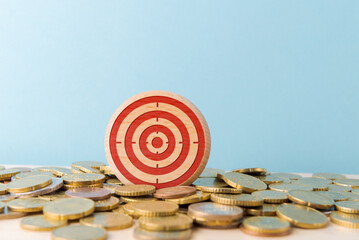 Financial Target Achievement with Gold Coin Pile