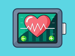 Fototapeta premium A heart rate monitor showing increased activity