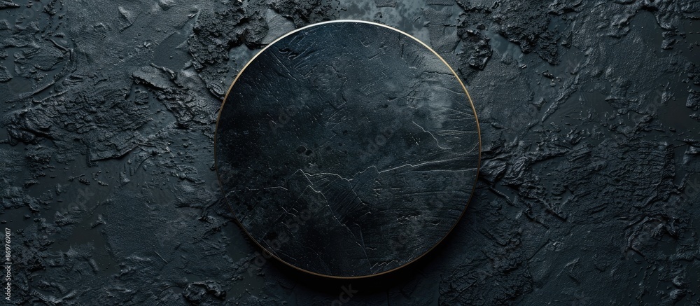 Poster circular shape on a textured dark background. perfect for black friday sales with space for text or 