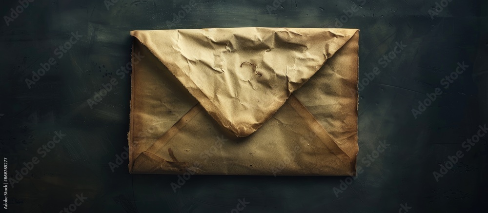 Fototapete envelope like a parchment cast in white juxtaposed against a backdrop as dark as the night, merge to