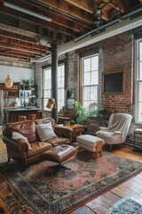 Efficient Air Conditioning in Chic Urban Loft with Industrial Decor and Large Windows