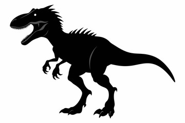 Dinosaurs and Jurassic dino monsters icons. Vector silhouette of triceratops or T-rex, brontosaurus or pterodactyl and stegosaurus, pteranodon or ceratosaurus and parasaurolophus reptile