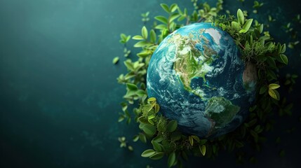 Fototapeta premium a blue-green planet symbolizing environmental protection.