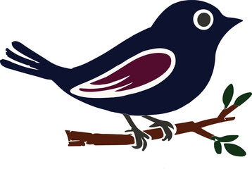 A charming vintage bird silhouette vector art illustration