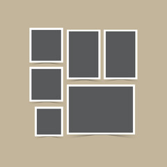 Photo Frames Set. Retro Vintage Photo Frames