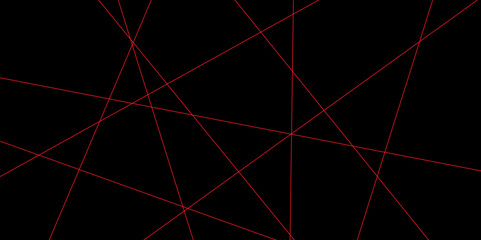 Abstract red and black design background. Abstract luxury black background red geometric random chaotic lines with many squares and triangles shape on black background. 