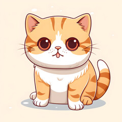 Cute sweet British Shorthair Cat cartoon