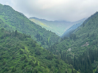 Mountains of Kyrgyzstan.
Trekking in the mountains of Kyrgyzstan. Beautiful view of the mountains....