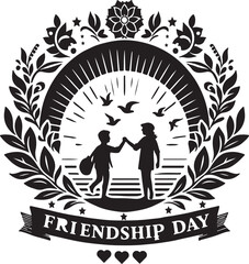 Friendship day icon vector new design silhouette logo art illustration