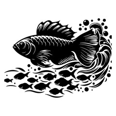 black and white fish