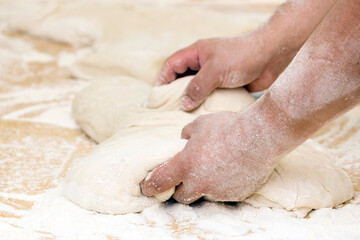 

Kneading in the preparation of artisan bread and sweets. Made by expert pastry chefs