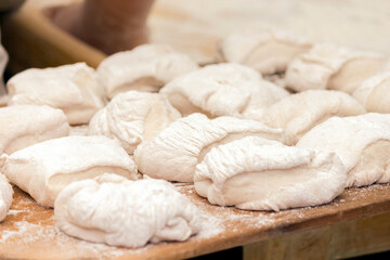 

Kneading in the preparation of artisan bread and sweets. Made by expert pastry chefs