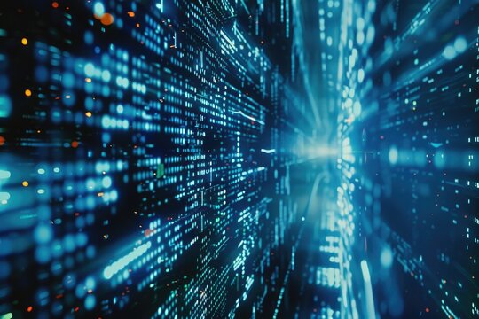 Digital Matrix  Cyber War  AI  Data Analysis  LED Screen.