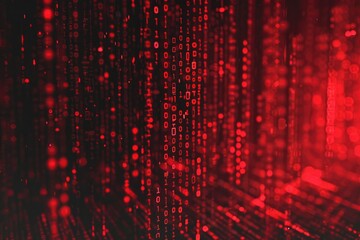 Binary code background with computer problems concept and malware virus data transfer.