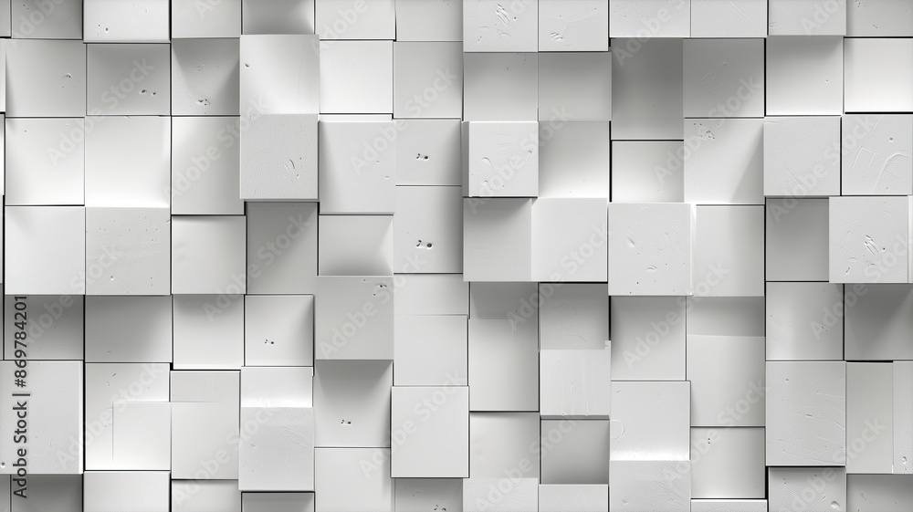 Poster abstract 3d white cubes textured pattern background